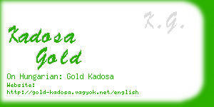 kadosa gold business card